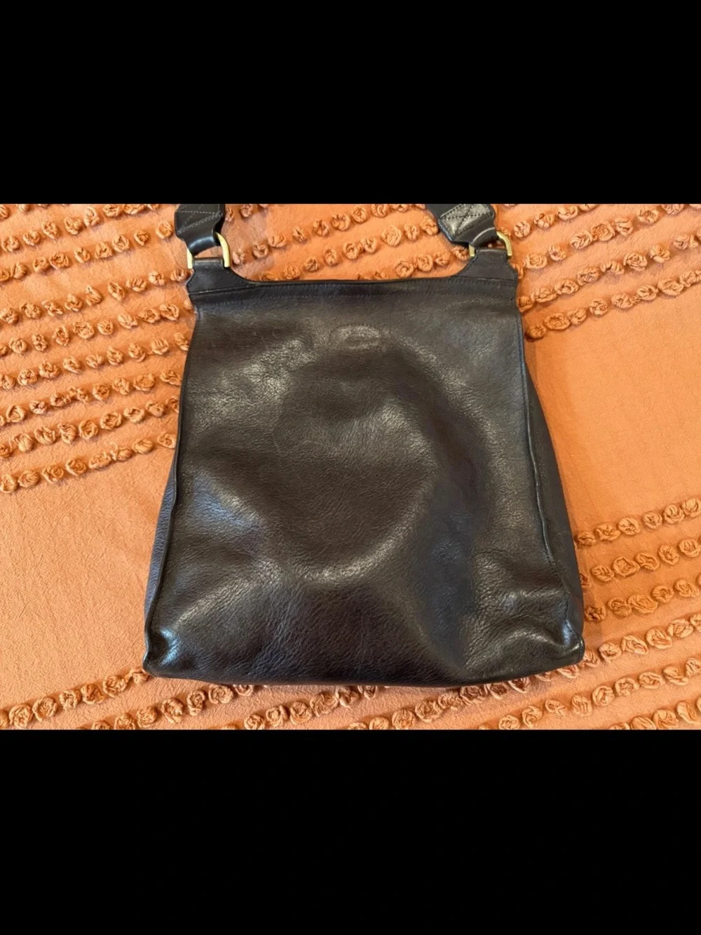 Mulberry Dark Brown Leather Messenger Bag with Gold Turn-Lock